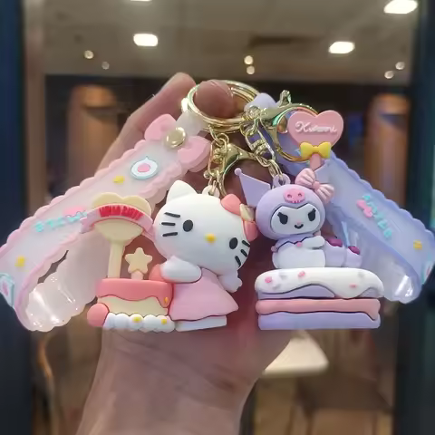 Creative Sanrio Character Keychain Kawaii Kuromi Melody Pendant Backpack Car Accessories Small Prese