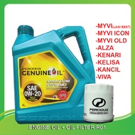 ORI PERODUA FULLY 0W20 4L BEZZA MYVI ALZA ARUZ ATIVA 0W-20 ENGINE OIL FULLY SYNTHETIC 0W 20 NEW GREE