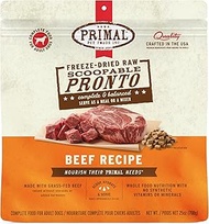 Primal Freeze Dried Dog Food, Pronto Mini Nuggets, Beef; Scoop & Serve, Complete & Balanced Meal; Al