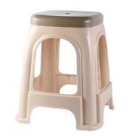 加厚可疊高膠椅膠凳(拼色-卡其色) #KHH