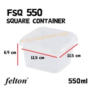 (550ml)Microwavable Square Container FSQ550(50set±) Disposable Plastic Food Container / Felton