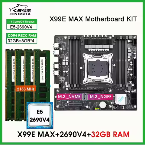 x99 RAM E5 2690 V4 Kit 32GB pc assembly kit X99 set 14 CORE 2.6GHz 35MB L3 DDR4 D4 SATA 3.0 USB 2.0 