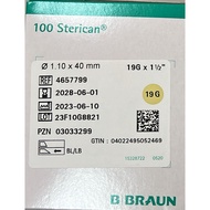 BBRAUN Sterican Needle, 19G x 1-1/2" (1.10 x 40 mm) (100pcs/box)