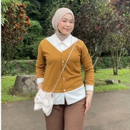 AIRA layered cardigan outfit | TOP Wanita | Cardigan knit | College and work Outfit