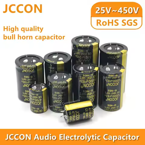 2Pcs JCCON 25V 35V 50V 63V 80V 100V 200V 400V 450V 3300UF 4700UF 6800UF 10000UF 15000UF 22000UF 4700