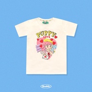 DADDY | Puppy Love T-Shirt Screen-Printed With A Cute Wendy Girl. White
