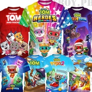 My Talking Tom Printed T-shirt 2026 New Boys Kid's Cartoon Cat Fashion Comfortable Short Sleeve Tops