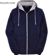 New hoodie jacket BIG size 2XL 3XL 4XL 5XL zipper hoodie jumbo navy Best Seller