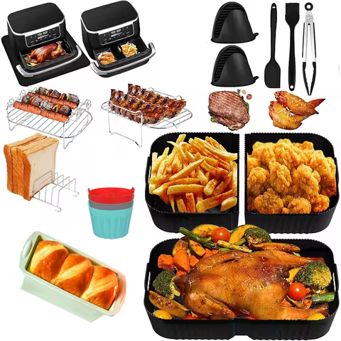 "Air Fryer Accessories Set Kit for Ninja Foodi10.4L AF500EU/Dual Zone Includes Silicone Mold/Grill R