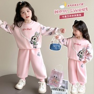 ​Girls Cartoon Sweatshirt Suit Spring Autumn Casual Two-Piece Suit 90-140 Size​ ZA6R