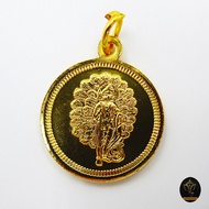 Ananta Ganesh ® เหรียญห้อยคอ ลายหน้า-หลัง ขนาด 1" (ผ่านพิธีแล้ว) อินเดียแท้ พระขันธกุมาร เน้นเรียกทรัพย์ งาน รัก Cs01 Cs
