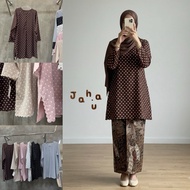 JAHA.U•NEW• Mini Dress: Straight Zipper At The Neck Dot Pattern (D694) Dress Polyester Polka Fabric 