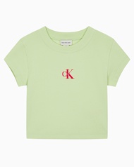 [kr2u] Ck Womens Monogram Baby Short Sleeve T-Shirt Crop Top Tshirt Summerwear Comfortable Breathabl