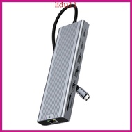 LID USB C Hubs 14 in 1 Multifunction Dock Triple Monitor for 4K 120Hz Fast Transfer