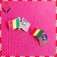 Malaysia Mali Flag Brooch - Malaysia Mali Custom Friendship Flag Pin - HM