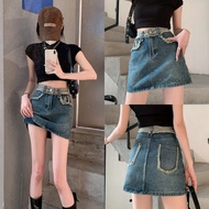 Jeans Skirt A-Line Denim Fashionable Suitable For Dating 60325