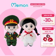 Memon Vietnam Girl Army Teddy Bear High Quality Postlateral Soldier Stuffed Animal, Patriotic Teddy 
