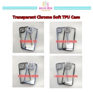 I PHONE 14 / I PHONE 14PLUS / I PHONE 14PRO / I PHONE 14PRO MAX Transparent Chrome Soft TPU Case