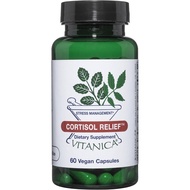 Vitanica Cortisol Relief, Dr. Formulated Sleep, Stress, Cortisol Manager Supplement, Vegan, 60 Capsu
