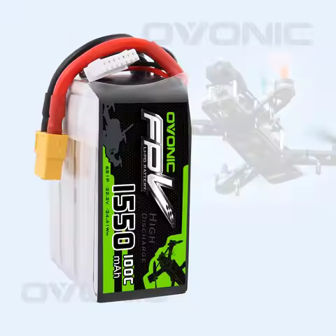 OVONIC 1550mAh 6S 22.2V 100C LiPo Battery with XT60 for FPV Freestyle