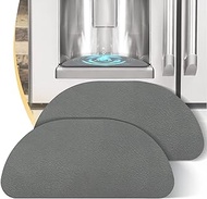 Refrigerator Drip Tray 2 Pack: Cuttable Refrigerator Drip Catcher for Refrigerator Water Dispenser, Non-slip Design Fridge Water Drip Tray for Samsung, Whirlpool, GE (Grey, Semi-Circular)