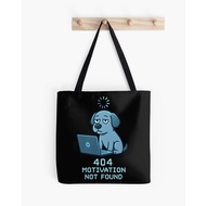 404 Motivation Not Found Tote Bag Black