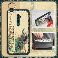 protective Chinese style Phone Case For OPPO Reno 10X ZOOM/10X/10X Pro Lanyard old lady Anti-dust ring Durable fashion