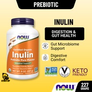 NOW Foods, Inulin Prebiotic Powder, Certified Organic, Non-GMO, Gut Health, Digestive Support, Low G