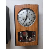 vintage 60s jam lama,wind up wooden wall clock cw -24, used