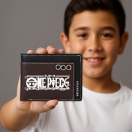 Minimalist Boys' Folding Wallet, One Piece Luffy Gear 5 Anime Character Boys' Leather Wallet