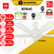 IQ KDK CEILING FAN KDK NODOKA K15UC (150cm/ 60”) DC LED GY WIFI NOKODA ceiling fan remote control 5 blade kdk ceiling fan 5 blade ceiling fan remote control 5 blade