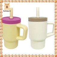 [luxiang.vn] With Straw and Handle 12oz Car Cup Spill-Proof Training Cups Easy to Clean 2 Pack
