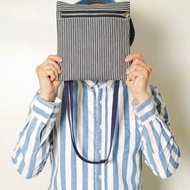 開學季 STRIPE-手做拉鍊條紋丹寧帆布隨身斜側揹/相機/收納包