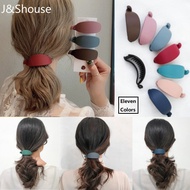 KF150 Korean style matte pure color ellipse ponytail hair clip women accessories