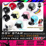 TOPI KELEDAR SGV STAR RED OREN MATT BLACK MODERN GREY BALDI BLUE GOLD PEARL WHITE HELMET SIZE:L 60CM