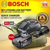 SYK Bosch 18V PBA 18V 4.0Ah 1600A011T8 AL1880CV 1600A011UO Home Garden Lithium-lon Rechargeable Batt