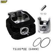 Cross-Border Motorcycle Cylinder Combination 64mm Aluminum Cylinder Body Kit TS185 Engine Sleeve Cyl