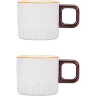 Espresso Cups Set of 2, 2 oz Ceramic Espresso Cups, Demitasse Cups for Tea or Coffee (White)