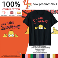 แอนิเมชั่น The Simpsons แขนสั้น The Simpsons เสื้อผ้าสำหรับผู้ชายและผู้หญิงหลวมครึ่งแขนเสื้อลำลองผ้า