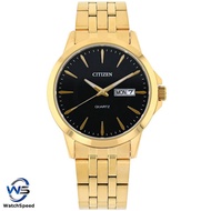 Citizen DZ5002-52E Black Analog Gold Tone Stainless Steel Quartz Men Dress Watch