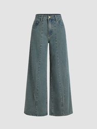 Cider Denim Low Waist Wide Leg Jeans