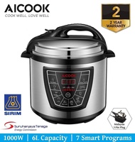 Aicook 7 in 1 Programmable Pressure Cooker With Non Stick Inner Pot 6.0L Rice Cooker Multi Cooker - 2 Years Warranty