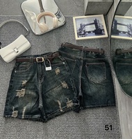 Quần ngố jean nữ rách bigsize 55-85kg hàng QC cao cấp quần lửng rách lưng cao QC51 2KJeans