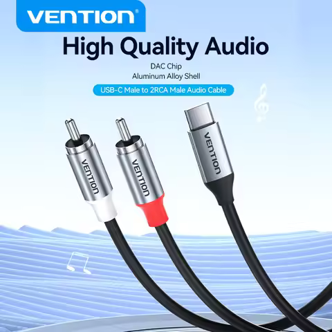 Vention USB C to RCA Audio Cable Type C to 2 RCA Cable with DAC for Speaker Amplifier Huawei Xiaomi 