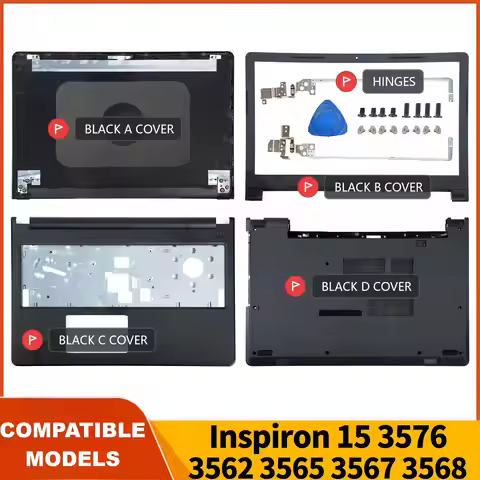 New Cover For Inspiron 3562 3567 3565 3576 Top Lid Front Bezel/Hinges/Palmrest/Bottom Case Replaceme