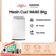 Samsung Mesin Cuci Top Loading 8Kg dengan Wobble Technology Anti Kusut Magic Dispenser untuk Melarutkan Detergen Kontrol yang Mudah digunakan Desain Simpel Garansi Resmi Samsung Official Store - WA80H4200SW