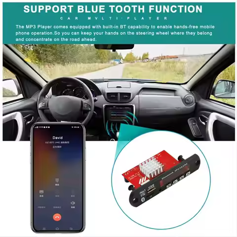 BOFF 2x60W Amplifier MP3 Decoder Board DC 8V-24V MP3 Player Bluetooth V5.0 USB Module FM AUX Radio R