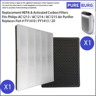 Fits Philips AC1213 / AC1214 / AC1215 Air Purifier Replacement HEPA Filter Set FY1410 / FY1413 / 20