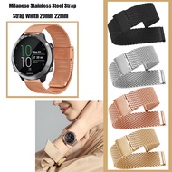 20mm 22mm Milanese Stainless Steel Strap For Garmin Venu Sq /Forerunner 245 645/Vivoactive 3 Music/vivoactive 4