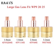 2Pcs 1.0/1.6/2.4/3.2mm Large Gas Lens Collet Body 45V0204S 45V116S 45V64S 995795S For TIG WP9/20/25 